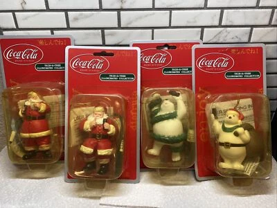 Coca-Cola 2 Santa Claus/2 Polar Bear Illuminated Trim-A-Tree Ornaments-Cavanagh - Image 1 of 4