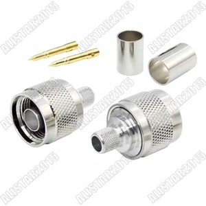 5Pcs of N Male Plug Crimp For RG5 RG6 5D-FB LMR300 Coax Cable Straight Connector - Picture 1 of 6