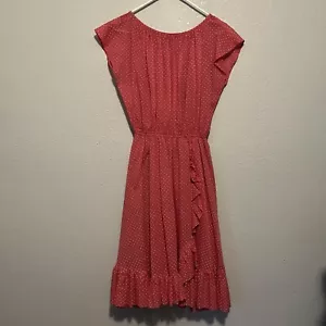coco of california vintage pink dress with mini polka dots size 13/14 - Picture 1 of 12