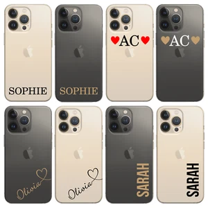 Funda transparente personalizada para iPhone 7 8 Plus 11 13 12 Pro Max Xr nombre teléfono - Imagen 1 de 17