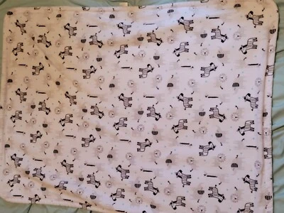 Manta bebé recién nacido negro gris blanco animales de la selva cebra elefante jirafa Foto 1 de 3