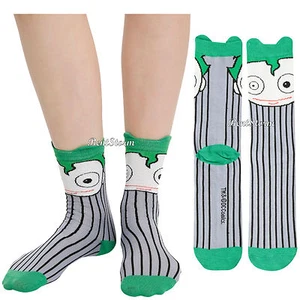 NEW DC Comics Batman The Joker Kawaii Pinstripe Ankle Socks 1 Pair NWT - Picture 1 of 4
