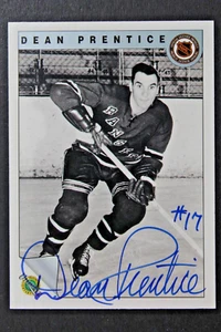Dean Prentice (d.2019) NY Rangers Autograph 1991 Ultimate Original 6 Card #39 - Picture 1 of 3