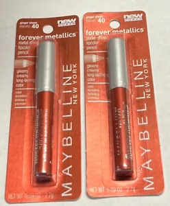 2 Maybelline Forever Metallics Metal Shine Lipcolor Pencil GINGER SHEEN # 40 - Picture 1 of 2