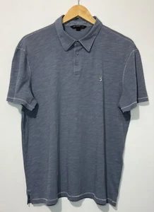 John Varvatos Herren Polo L Baumwolle Grau Kurzarm Seitenschlitze Atmungsaktiv Logo - Bild 1 von 9