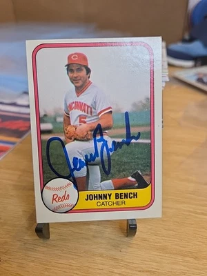 Fleer Johnny Bench 1981 #196 firmado Cincinnati Reds autografiado  Foto 1 de 2