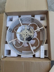 New 20" Caged Celling Fan With Lights - Picture 1 of 13