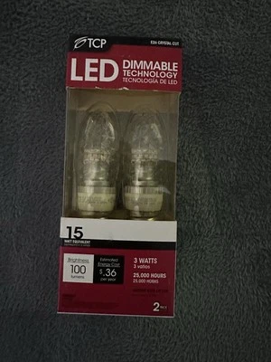TCP E26 CRYSTAL CUT Dimmable LED Technology 3 Watts #RLDT3W30K2 - Image 1 of 4