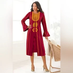 16W PLUS Ashro Orange Rost Afrozentrisch Afroamerikanisch Stolz Nizah Jacke Kleid - Bild 1 von 6
