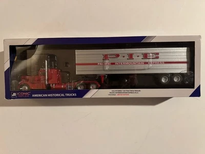 IXO Models 1/43 Scale 1952 Peterbilt 350 Truck  PIE Semi Trailer w/ Box - Image 1 of 4