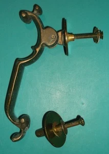 MESSING TÜRKLOPFER VINTAGE 1 PFUND 10 Unzen GROSS 7,5 ZOLL ANTIKE KLOPFERPLATTE - Bild 1 von 11