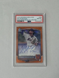Mega caja Bowman 2025 Nolan McLean naranja automático/25 PSA 8 New York Mets - Imagen 1 de 2