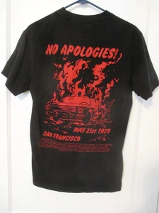 LOCKWOOD 51 NO APOLOGIES MEN QUEER GAY WHITE NIGHT RIOT SAN FRAN PROTEST SHIRT M - Picture 1 of 11