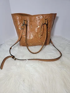 Patricia Nash Varsi braune verzierte Leder Damen Tasche Schultertasche Umhängetasche - Bild 1 von 18