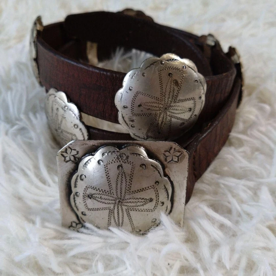 Cinturón Ralph Lauren Vintage Concho Cuero Marrón Estilo Navajo Talla M Usado De JP Foto 1 de 4