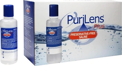 Lentes de contacto salinas Purilens Plus sin conservantes 120 ml (4 fl. oz.) Pack 12 Foto 1 de 3