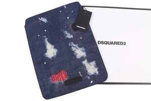 DSQUARED2 Unisex Case ONE SIZE Denim Painted Ripped Cover Apple iPad Blue * - Picture 1 of 6