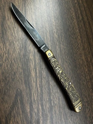 Cuchillos Muskrat Hombre Schrade Recuperación Personalizada Acero al Carbono Jigged Latón Junta Deslizante Foto 1 de 4