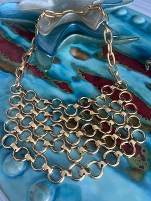 Collar Gargantilla Tribal Dannijo Collar Tono Dorado Distintivo Collar ÚNICO Nuevo Foto 1 de 4