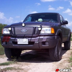 PARA 04-05 FORD RANGER FX4 ESTILO BARRA SOLO 3 PIEZAS INSERTO DE REJILLA SUPERIOR BILLET - Imagen 1 de 5