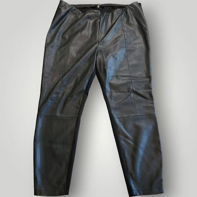 Pantalones para mujer Jessica Simpson PLUS 2X negros de imitación de cuero Foto 1 de 4