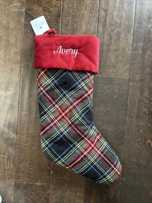 Nuevo con etiquetas Medias Pottery Barn ANTHONY Cuadros Tartán Rojo Navidad Medianas Mono Avery Foto 1 de 2