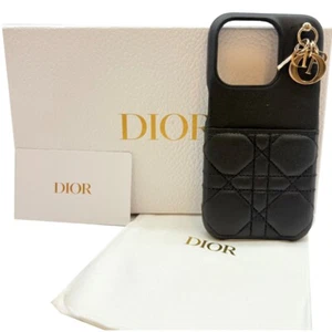 Echte Christian Dior Cannage iPhone Hülle für iPhone 14 Pro Schwarz Leder 36636506 - Bild 1 von 12