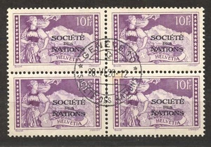 Swiss Offices,1922 SDN (League of Nations) Zumstein 1 to 15 Blocks of 4 complete - Picture 1 of 3