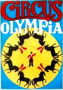 Póster Original Vintage ESPECTÁCULO DE CABALLOS DE CIRCO SUIZO OLÍMPICO c.1970 - Imagen 1 de 1