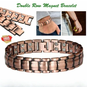 Bracciale Moda Rame Puro Braccialetto Magnetico Donna Uomo Bracciale Salute Energia - Foto 1 di 11
