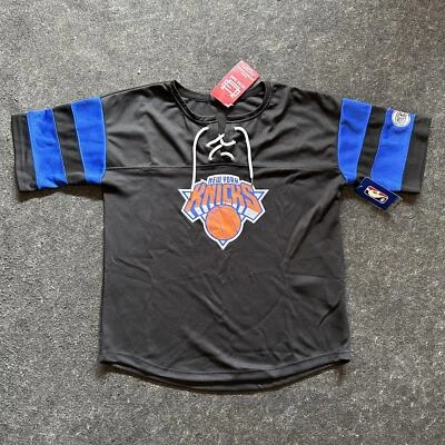 Ultra Game Women's Standard Soft Lace-Up Jersey Shirt, Knicks, Black, size XL - Image 1 of 4