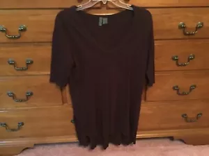 Antropologie Left of Center Woman’s Hi-Lo Tunic Size Small Color Plum - Picture 1 of 2