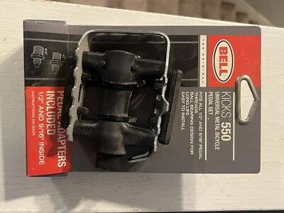JUEGO DE PEDALES DE BICICLETA DE METAL UNIVERSAL BELL KICKS 550 SE ADAPTA A TODAS LAS ROSCAS DE 1/2" 9/16" NUEVO Foto 1 de 3