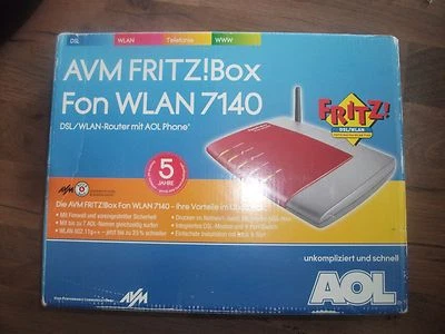 AVM Box Fon WLAN 7140 125 Mbps 4-Port 100 Mbps Verkabelt Router (20002338) - Bild 1 von 3