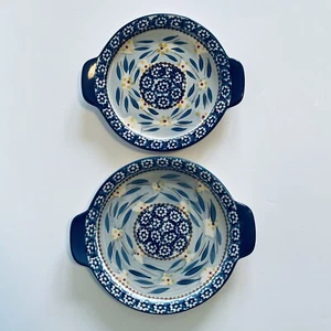 Set of 2 Nesting Plates Temptations Presentable Ovenware by Tara Old World Blue - Picture 1 of 10
