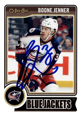 Boone Jenner - Signed 2014-15 O-Pee-Chee Card #241 - Columbus Blue Jackets - Image 1 of 2