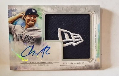 2/5 2019 Topps Inception Jumbo Hat Chance Adams PU NEW ERA LOGO PATCH AUTO RC - Image 1 of 2