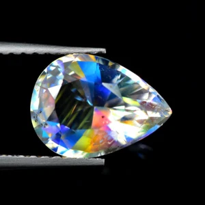 2.02Ct Pear _ Attractive Top Grade Untreated Faceted Rainbow Moonstone - Picture 1 of 3