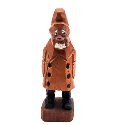 Carved Wood Sea Captain Fisherman Figurine Nautical 6” Ship Boat Vintage Sculptu - Image 1 of 4