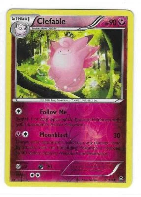 Pokemon --- CLEFABLE --- XY Furious Fists! REVERSE HOLO! NM/Mint! 71/111 - Image 1 of 3