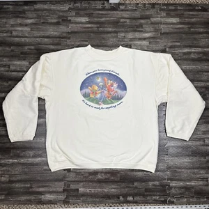 Vintage Winnie The Pooh And Friends Crewneck Sweatshirt XXL 2XL Cream VTG 90s - Picture 1 of 6