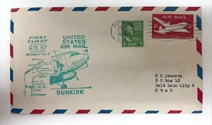 U.S. Air Mail Cover First Flight FDC A.M. 97 Dunkirk NY 1949 - Picture 1 of 2