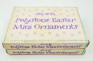 2 New Sets of Polystone Easter Mini Ornaments Bunnies & Chicks 18 Per Set #9012 - Picture 1 of 6