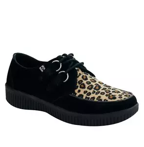 T.U.K. A8484 TUK 2-Ring Creeper Black /Leo Fabric Vamp Light Flexible Eva Sole - Bild 1 von 1