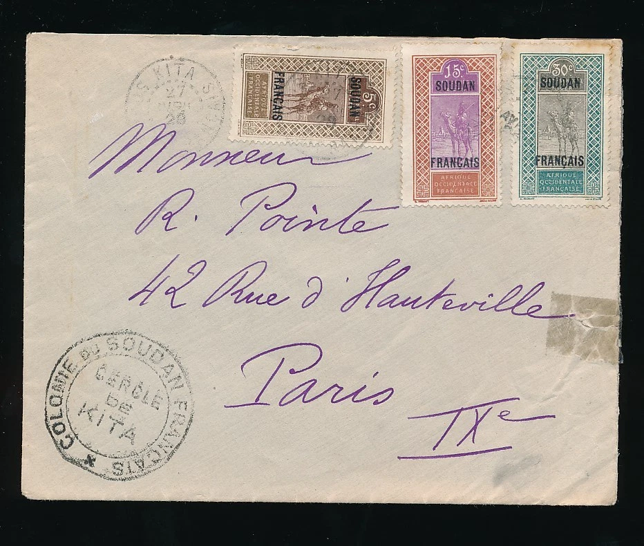 SAHARA FRANCÉS MALI 1928 OFICIAL DE CAMELLOS...COLONIA SELLO DE MANO KIT DISTRITO Foto 1 de 1