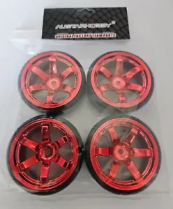 1/10 RC Car Drift Wheels x4 in Red - Picture 1 of 5