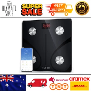 RENPHO Bluetooth Body Fat Scale ES-CS20M Black Smart BMI Digital Weight Scale - Picture 1 of 7