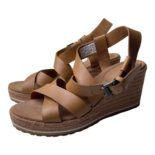 Timberland sandalo donna Nice Coast cinturino alla caviglia marrone taglia 10 zeppa