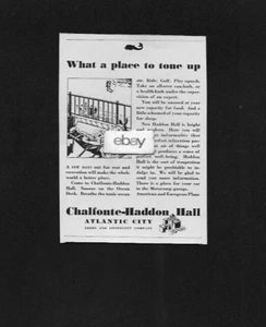 CHALFONTE-HADDON HALL HOTEL ATLANTIC CITY NJ 1930 A PLACE TO TONE UP AD - Bild 1 von 1