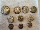 10 Silver Ancient Coins Greek/Roman And Indo Persian Bc To Early 100 Ad